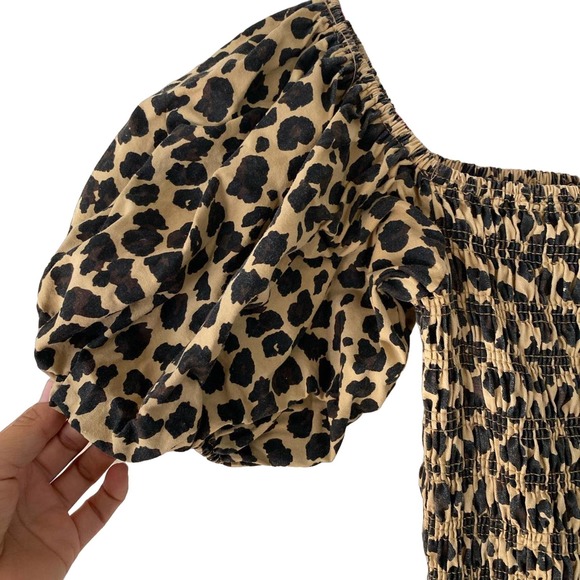 Cheetah leopard cotton stretch bodycon - Picture 2 of 4
